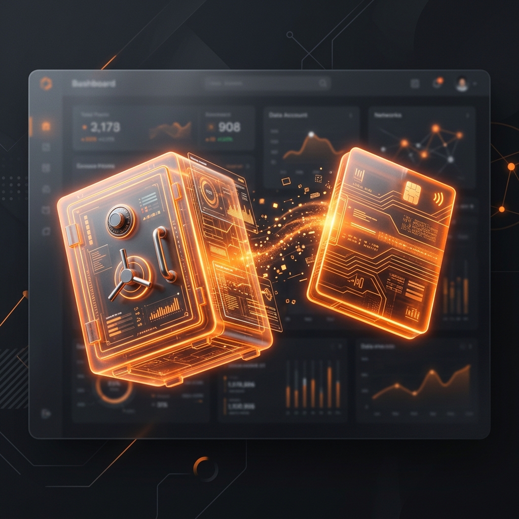 Two distinct digital vaults separating personal and business accounts